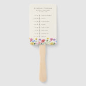 Wildflower Rustic Chic Floral Wedding tijdlijn Handwaaier (Achterkant)