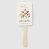 Wildflower Rustic Chic Floral Wedding tijdlijn Handwaaier (Voorkant)
