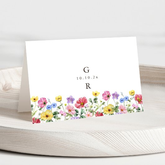 Wildflower Rustic Chic Wedding Boho Place Card Kaart