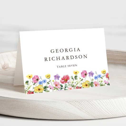 Wildflower Rustic Chic Wedding Boho Place Card Kaart