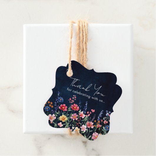 Wildflower Rustic Country Boho Floral Dank u Bedankjes Labels (In situ)