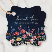 Wildflower Rustic Country Boho Floral Dank u Bedankjes Labels (Voorkant)