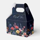 Wildflower Rustic Country Boho Floral Navy Wedding Bedankdoosjes (Voorkant Zijde)