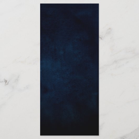 Wildflower Rustic Country Boho Floral Navy Wedding Menu (Achterkant)