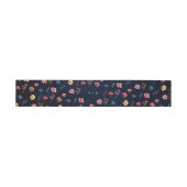 Wildflower Rustic Country Boho Floral Navy Wedding Uitnodigingen Wikkel (Vlak)