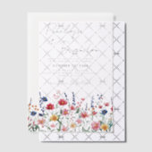 Wildflower Rustic Country Boho Floral Navy Wedding Vellum Uitnodigingen (Offset (Uitnodiging))