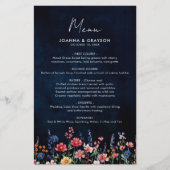Wildflower Rustic Country Boho Floral Wedding Menu (Voorkant)