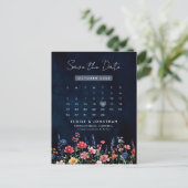 Wildflower Rustic Country Calendar Sla de datum op Briefkaart (Staand voorkant)