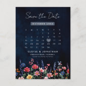 Wildflower Rustic Country Calendar Sla de datum op Briefkaart (Voorkant)