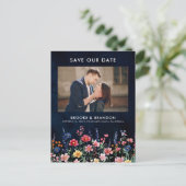 Wildflower Rustic Country Floral Bewaar de datum Briefkaart (Staand voorkant)