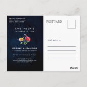 Wildflower Rustic Country Floral Bewaar de datum Briefkaart (Achterkant)