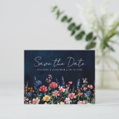 Wildflower Rustic Country Floral Bewaar de datum Briefkaart (Staand voorkant)