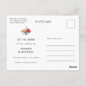 Wildflower Rustic Country Floral Bewaar de datum Briefkaart (Achterkant)