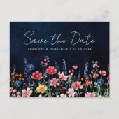 Wildflower Rustic Country Floral Bewaar de datum Briefkaart (Voorkant)