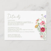 Wildflower Rustic Country Floral Garden Wedding Informatiekaartje (Voorkant)