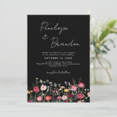 Wildflower Rustic Country Floral Garden Wedding Kaart (Staand voorkant)