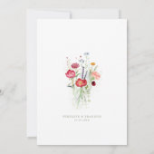 Wildflower Rustic Country Floral Garden Wedding Kaart (Achterkant)