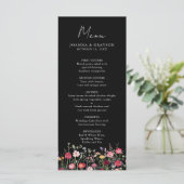 Wildflower Rustic Country Floral Garden Wedding Menu (Staand voorkant)