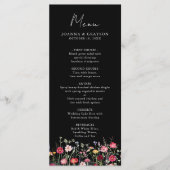 Wildflower Rustic Country Floral Garden Wedding Menu (Voorkant)