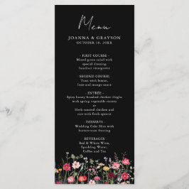 Wildflower Rustic Country Floral Garden Wedding Menu