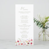 Wildflower Rustic Country Floral Garden Wedding Menu (Staand voorkant)