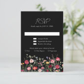 Wildflower Rustic Country Floral Garden Wedding RSVP Kaartje (Staand voorkant)