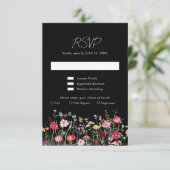 Wildflower Rustic Country Floral Garden Wedding RSVP Kaartje (Staand voorkant)