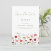 Wildflower Rustic Country Floral Garden Wedding Save The Date (Staand voorkant)