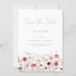 Wildflower Rustic Country Floral Garden Wedding Save The Date