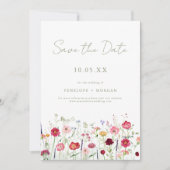 Wildflower Rustic Country Floral Garden Wedding Save The Date (Voorkant)