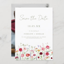 Wildflower Rustic Country Floral Garden Wedding Save The Date