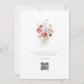 Wildflower Rustic Country Garden QR Code Huwelijk Kaart (Achterkant)