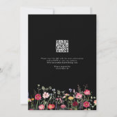 Wildflower Rustic Country Garden QR Code Huwelijk Kaart (Achterkant)