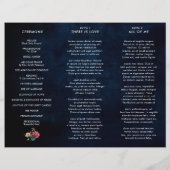 Wildflower Rustic Country Trifold Vouw Trouwprogra (Achterkant)