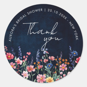 Wildflower Rustic Country Vrijgezellenfeest bedank Ronde Sticker