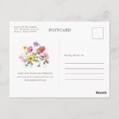 Wildflower Rustic Floral Calendar Bewaar de datum Briefkaart (Achterkant)