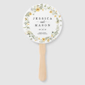 Wildflower Rustic Round Wedding Programme Fan Handwaaier (Voorkant)