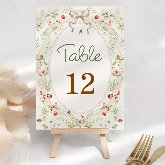 Wildflower Rustic Vintage Table Number