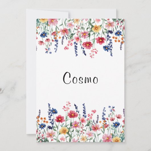 Wildflower Rustic Wedding aangepaste tafel nummer Kaart (Voorkant)