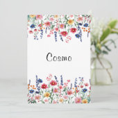 Wildflower Rustic Wedding aangepaste tafel nummer Kaart (Staand voorkant)