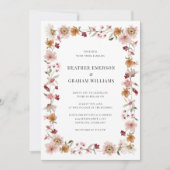 Wildflower Rustic Wedding Kaart (Voorkant)