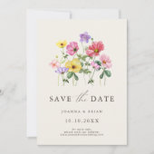 Wildflower Rustiek Chic Bloemen Boho Country Foto Save The Date (Voorkant)