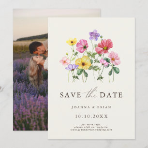 Wildflower Rustiek Chic Bloemen Boho Country Foto Save The Date