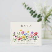 Wildflower Rustiek Chic Bloemen Boho Country RSVP Briefkaart (Staand voorkant)