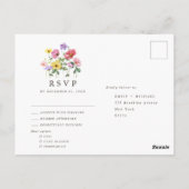 Wildflower Rustiek Chic Bloemen Boho Country RSVP Briefkaart (Achterkant)