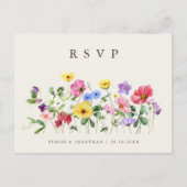 Wildflower Rustiek Chic Bloemen Boho Country RSVP Briefkaart (Voorkant)