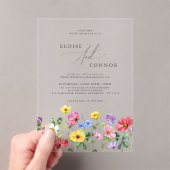 Wildflower Rustiek Chic Bloemen Boho Country Weddi Acryl Uitnodigingen (Insitu (Draagbaar))