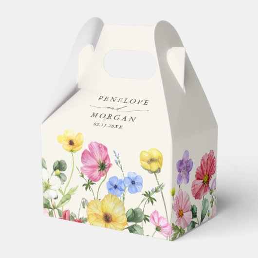 Wildflower Rustiek Chic Bloemen Boho Country Weddi Bedankdoosjes (Achterkant)