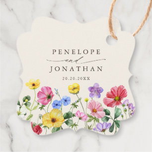 Wildflower Rustiek Chic Bloemen Boho Country Weddi Bedankjes Labels
