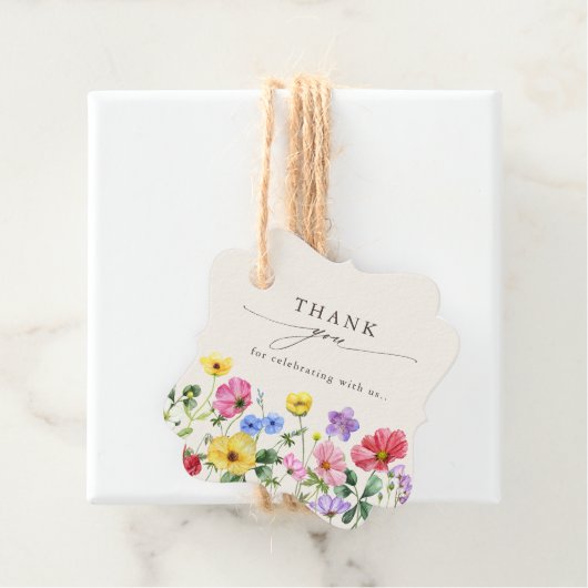 Wildflower Rustiek Chic Bloemen Boho Country Weddi Bedankjes Labels (In situ)